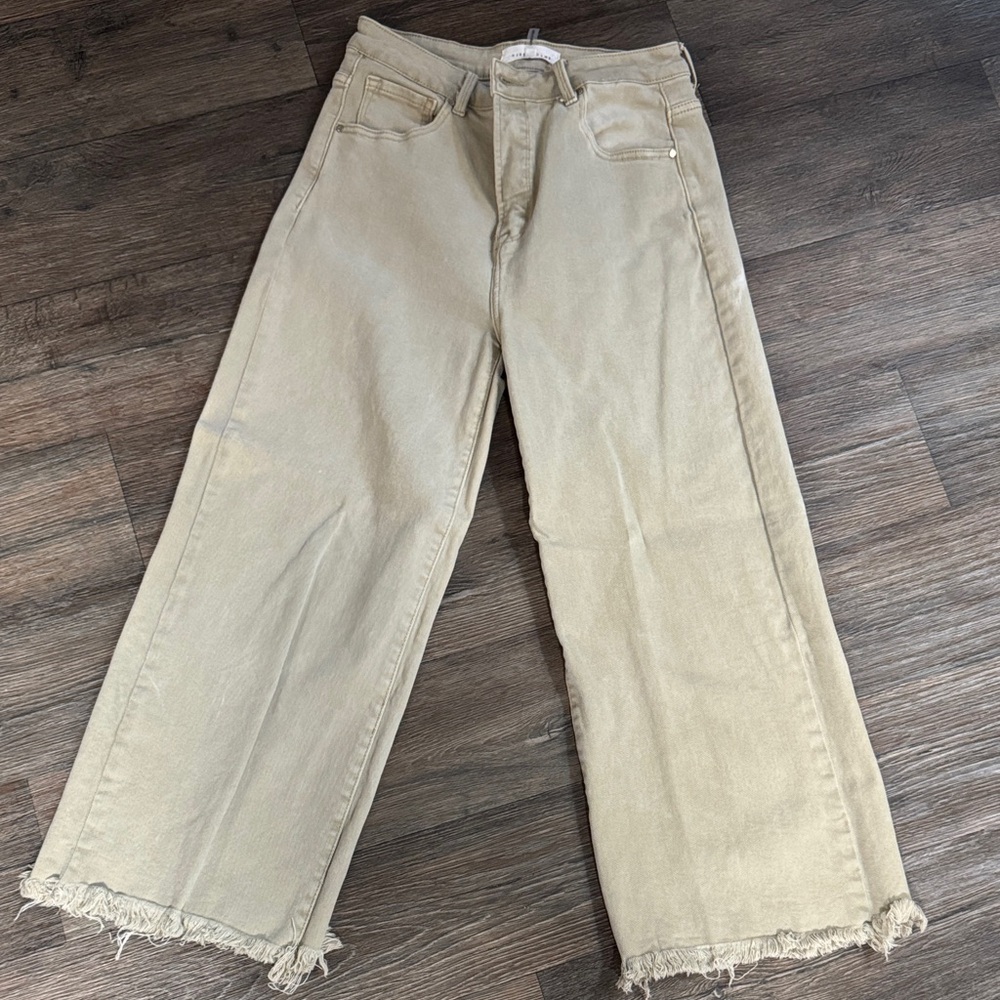 Risen Cropped Tan Jeans